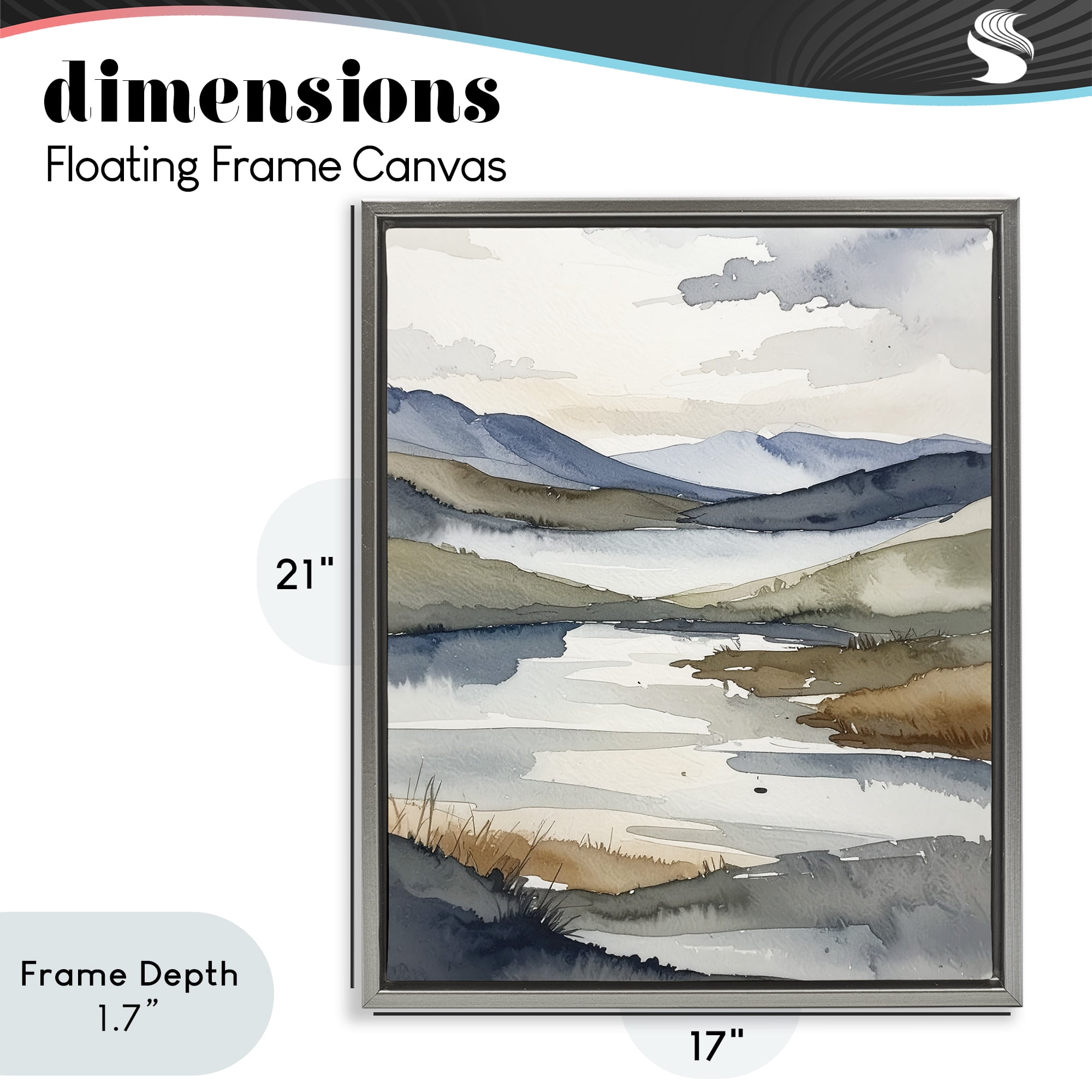 Stupell Industries Flow Of Water Pond Gray Framed Floater Canvas Wall Art, design by Alonza Saunders