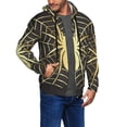 thumbnail image 2 of Kdxio Gold Spider On The Web Print Men Hoodies Casual Hoodies for Men with Zip Pockets Full Zip Long Sleeve Sweatshirt Sports Hooded Jacket-Medium, 2 of 5
