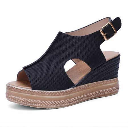 

Orthotics Sandals Comfort Premium Casual Wedges Sandal for Summer Outdoor 2022 New Style for Women Comfortable Open Toe Design Black 37