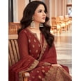 thumbnail image 3 of Party Wear Shalwar Kameez Suits Indian Pakistani Designer Plazzo Pant Dresses ( Red, 5XL - 52 ), 3 of 7