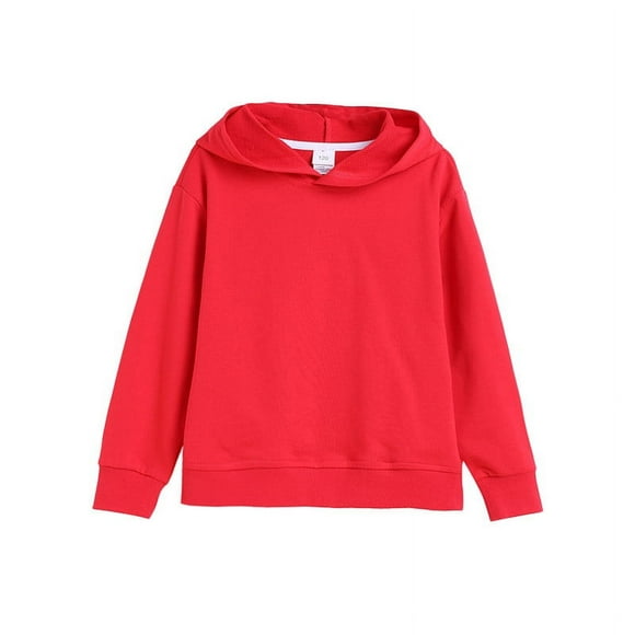 Boys' Youth Pullover Hood Crewneck Oversized Hooded Sweatshirt Kids Fashion Long Sleeve Pullover Tops 4-14 Years for Girls and Boys Red 2-3 Years