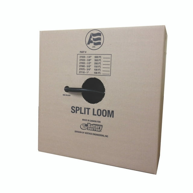 WirthCo Wire Loom 27075 Polyethylene; Black; With 100 Foot Length 3/4 Inch Diameter Tubing/Dispenser Box