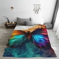 thumbnail image 5 of Honeii Vibrant Rainbow Butterfly A Print Fleece Blanket - Throw Blanket for Bed, Sofa, Couch, Camping, and Travel , Microplush Ultra Soft Warm Blanket-60"x50", 5 of 7