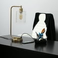 thumbnail image 5 of Lalia Home 18.8" Modern Iron Desk Lamp with USB Port and Glass Shade, Antique Brass, 5 of 7