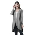 thumbnail image 1 of Moomaya Cardigan Long en Coton à Manches Longues Hi-Lo pour Femmes, 1 of 7