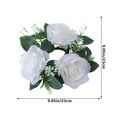 thumbnail image 3 of kladzum Valentine's Day Rose Candle Rings Wreaths Artificial Flowers Mini Rings Garland Silk Flower Ring Leaf Candle Wreath for Wedding Home Party Table Candlestick Decorations, 3 of 5
