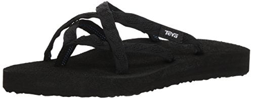 Teva Women's Olowahu Thong Sandal #6840 BLACK - US 7  EU 38 YELLOW/WHITE 
