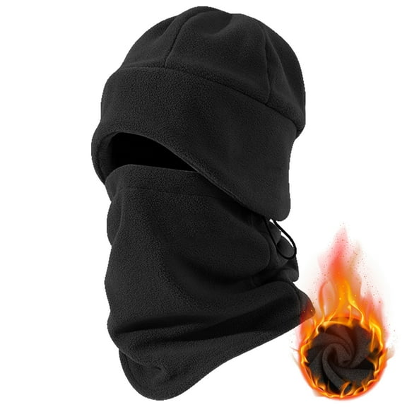 Winter Beanie Hat and Scarf Set Warm Neck Gaiter for Men Women Black