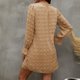 thumbnail image 4 of Vestido de manga larga para mujer elegante dulce punto una línea verano otoño Casual moda suelta fiesta tela caqui L, 4 of 6