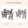 thumbnail image 7 of PAPROOS Counter Height Dining Table, Solid Wood Square Kitchen Table for Small Space, Modern Farmhouse Acacia Wooden Dining Table for Apartment, Gray(Table Only), 7 of 7