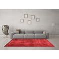 thumbnail image 3 of Ahgly Company Machine Washable Indoor Round Abstract Red Modern Area Rugs, 5' Round, 3 of 4