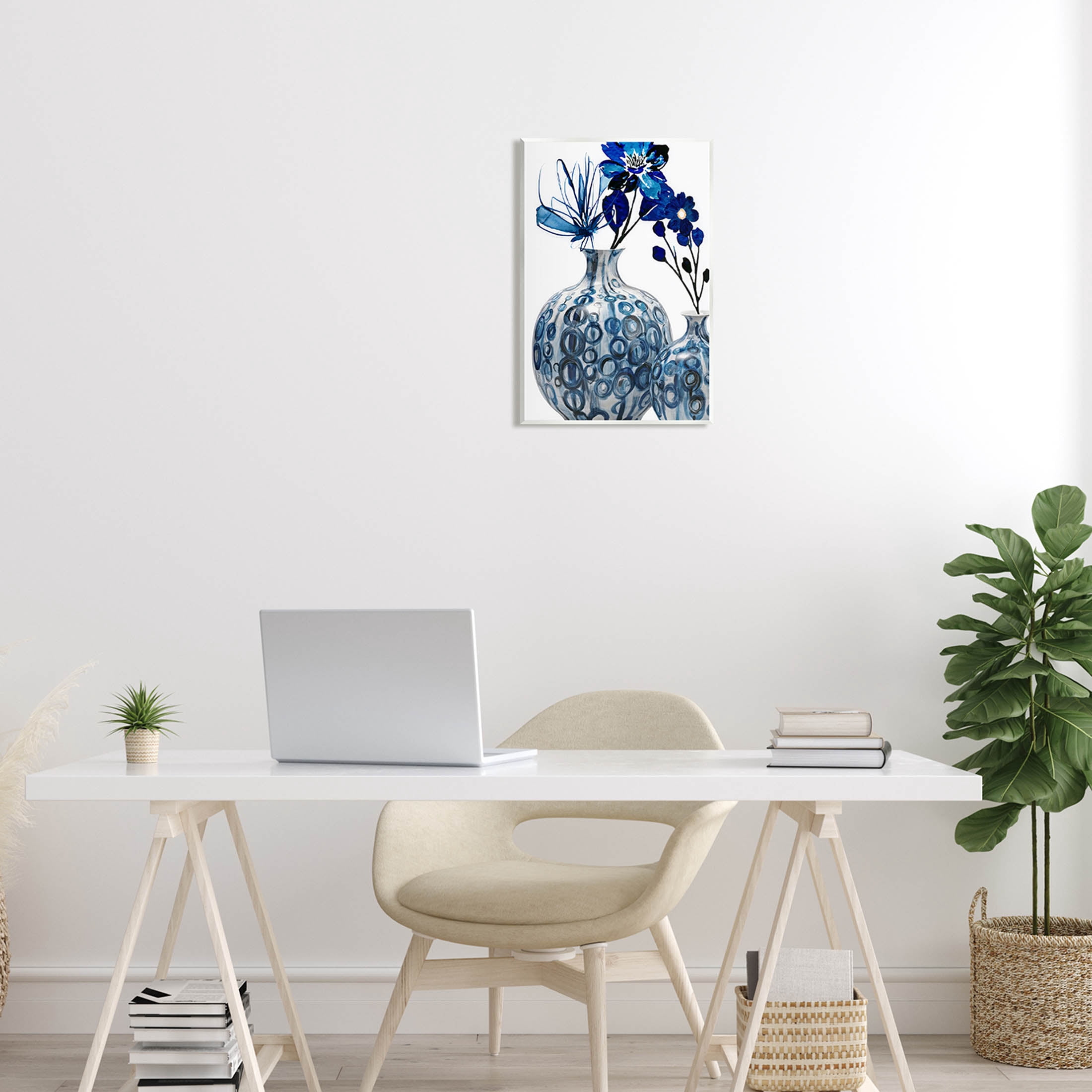 Modern Blue Flower Arrangement Botanical & Floral Graphic Art Unframed Art Print Wall Art