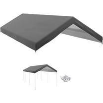 10x20 Canopy Replacement Cover, Heavy Duty Carport Canopy, UV Resistant Car Tent Cover, Water Resistant Car Port Cover with Ball Bungee Cords, Dark Gray, Only Cover