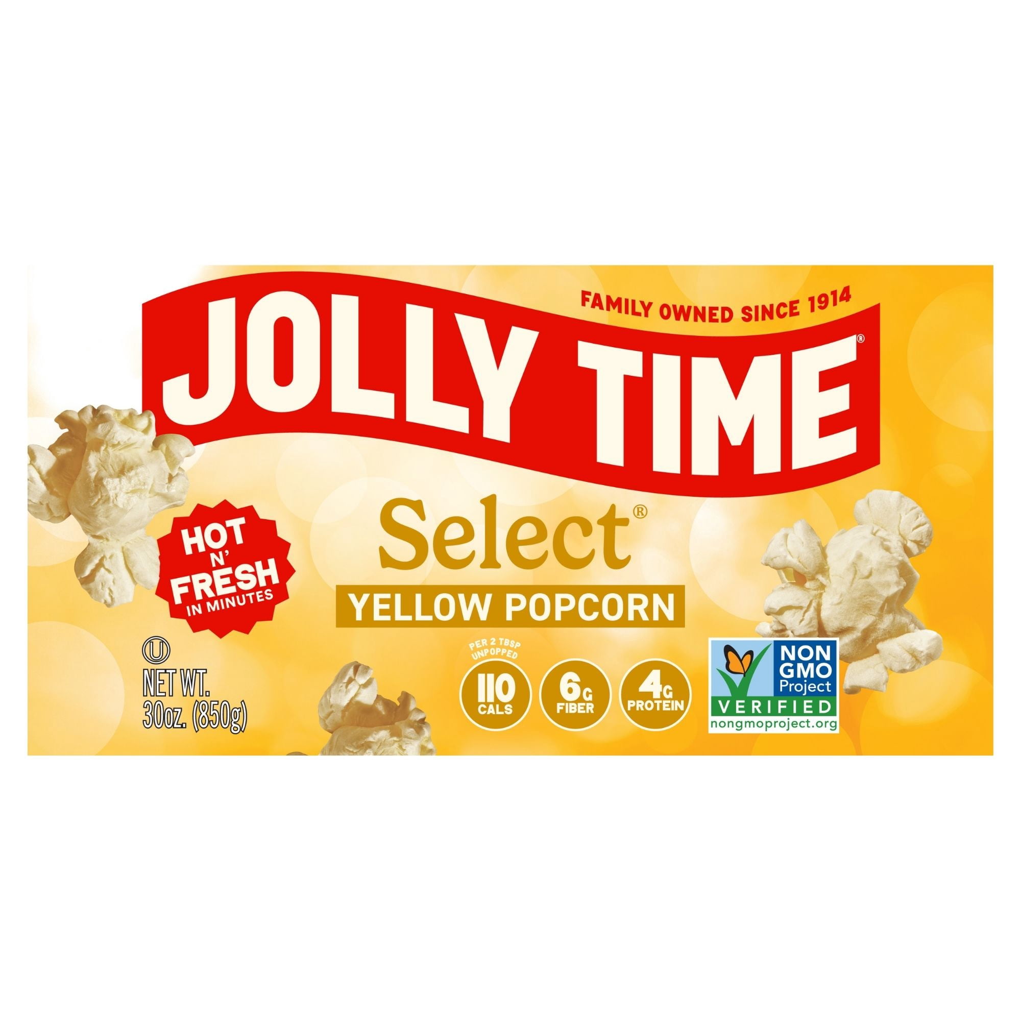 Jolly Time Select Premium Large Kernel Yellow Popcorn, 30 oz