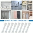 thumbnail image 3 of BEAMNOVA 32"-55" Adjustable Tension Curtain Rod, 5/8" Diameter, Spring Tension Rods for Windows Cabinet Wardrobe Closet Shower Curtains, White (8 Pack), 3 of 8