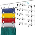 thumbnail image 1 of Percha para faldas 5 niveles con pinzas percha metálica para pantalones perchas múltiples para armario, 1 of 8