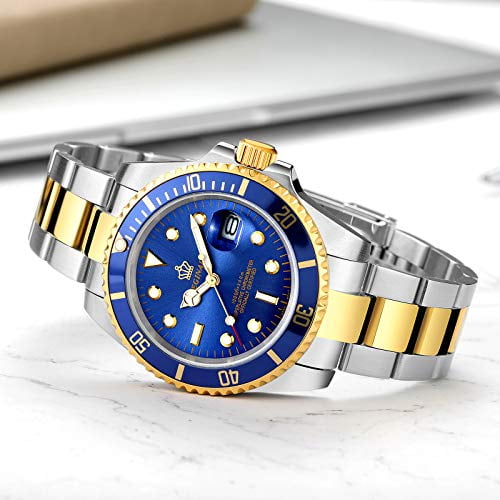 Mens Luxury Watches Ceramic Bezel Sapphire Glass Luminous Quartz Silver Gold Two Tone Stainless Steel Watch