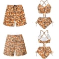 thumbnail image 6 of XYZCANDO Men and Women Matching Swimsuits Giraffe Camouflage Beach Outfits for Couples High Waisted Bikini Sets and Swim Trunks Hawaiian Outfits Couple Beach Vacation Swimwear Resort Wear, 6 of 6