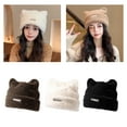 thumbnail image 2 of lanema Cat Ear Plush Wool Beanies Cap Autumn And Winter Warm Pullover Hat Solid Color, 2 of 20