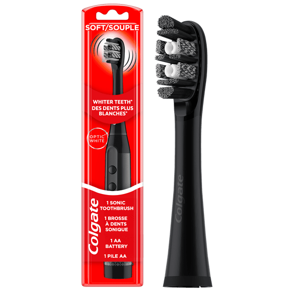 Colgate Optic White Adult Sonic Battery Powered Electric Toothbrush, Soft