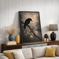 thumbnail image 4 of Framed Canvas Print Gothic Crow Wall Art Dark Academia Decorative for Living Room Bedroom - 16"x24" BLACK, 4 of 8