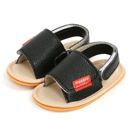 

Summer Infant Baby Boys Girls Sandals PU Leather Casual Leopard Shoes Anti-Slip Soft Sole Newborn Prewalker First Walking Shoes 0-18M