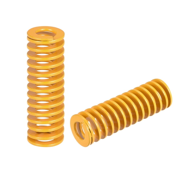 Unique Bargains Die Spring, 14mm OD 45mm Long 2 Pack Stamping Light Load Compression Yellow