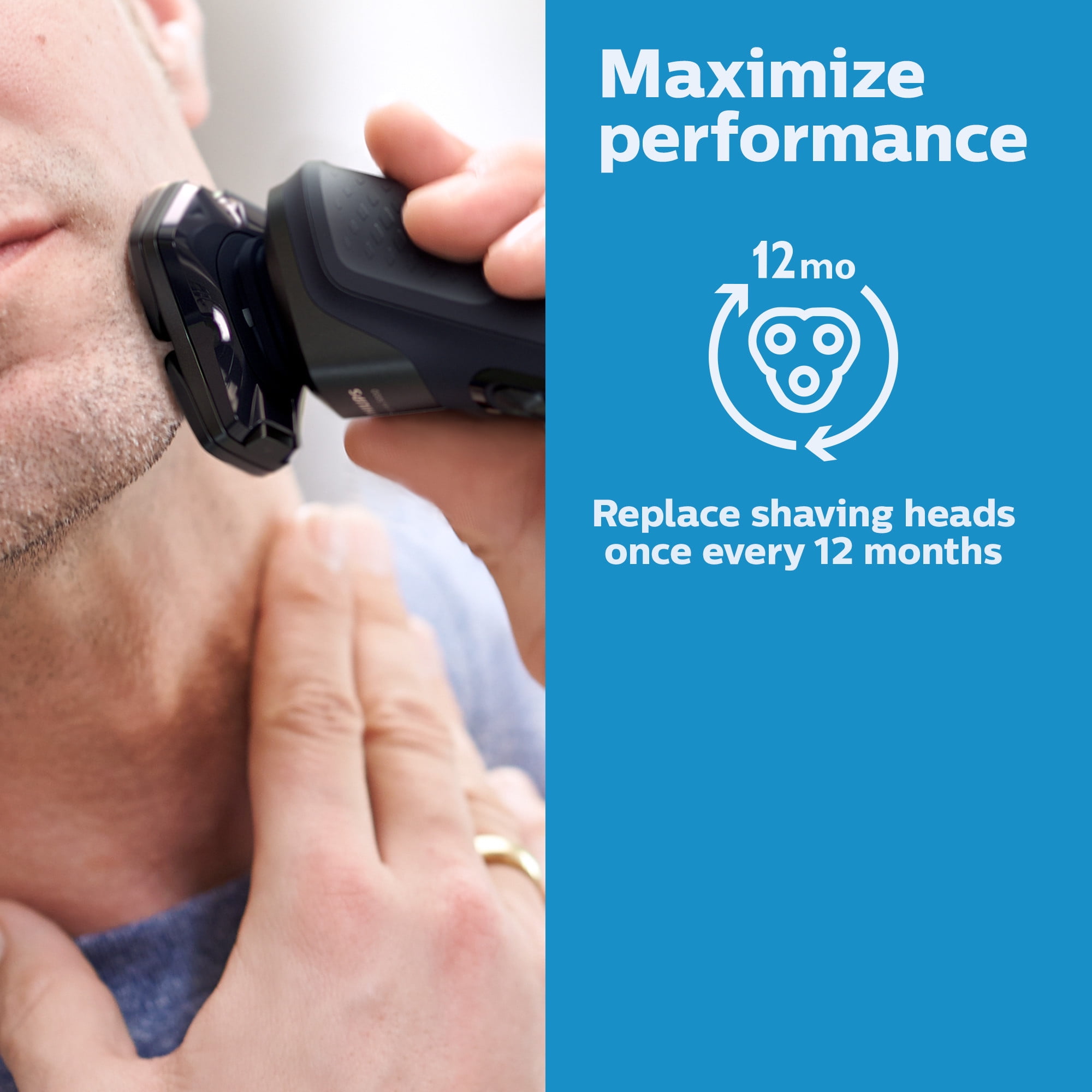 Philips Norelco Shaving Heads for Shaver Series 7000 and Angular-Shaped Series 5000, 1 Pack, 3 Pieces SH71/52