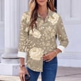thumbnail image 4 of Craaazy Women's Collar T-Shirts for Work Long Sleeve Button Business Clothes Gifts, 4 of 6
