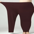 thumbnail image 4 of Plus Size Women's Yoga Pants - High Waist Hip Lifting Workout Leggings (XL-5XL, 18 Colors) | Yubnlvae (Wine | 5XL), 4 of 6