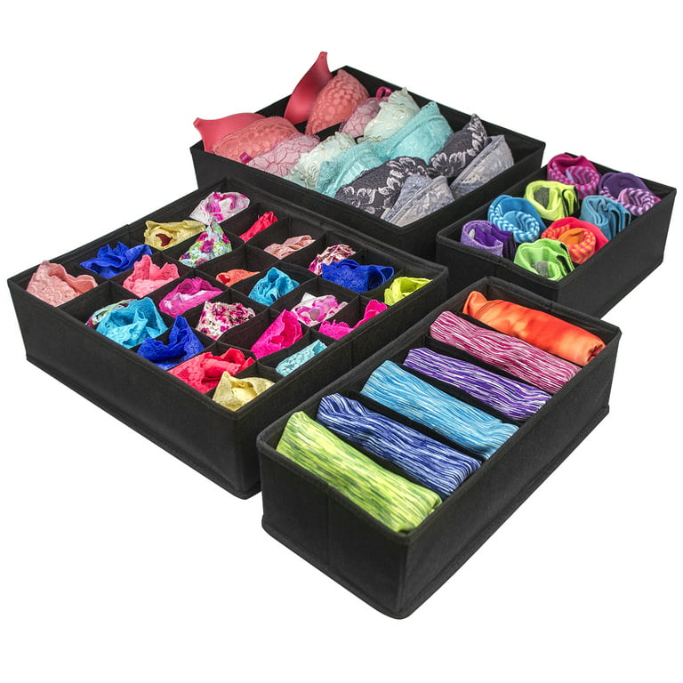 Foldable Drawer Organizers 4 Packdifferent Sizes , Sock And