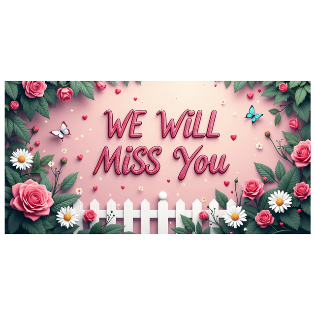 We Will Miss You Banner Balloons Background Party Decorations Backdrop for Farewell Retirement Party Supplies Photography Props Sign Decor
