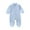 Light Blue, variant on Busydd Baby Girls Boys Clothes One Piece Solid Color Toddler Romper Bodysuit Long Sleeve Button Down Cotton Baby Boy Rompers Unisex Infant Outfit Jumpsuit 0-12 Month