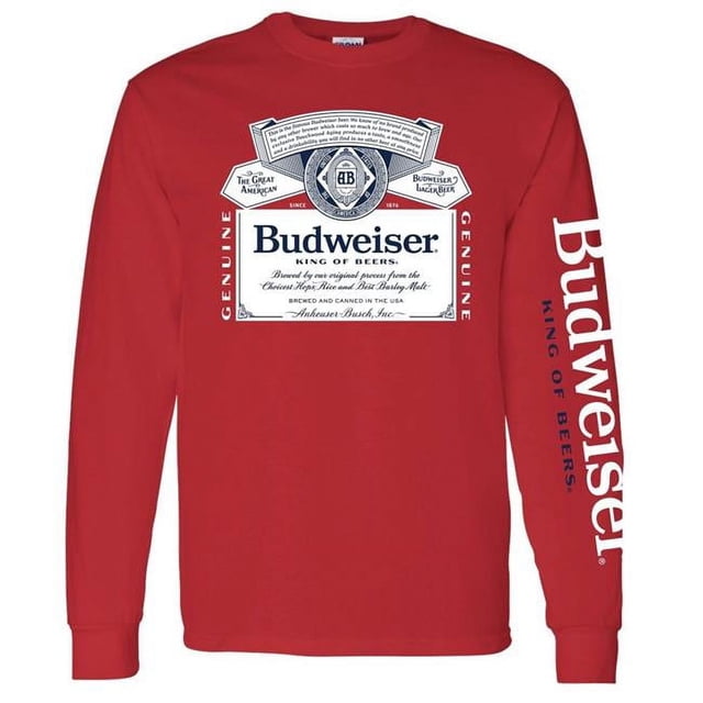 Budweiser 809686-xlarge Budweiser Sleeve Print Long Sleeve Shirt - Extra Large