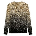 thumbnail image 3 of Women Causal T-shirt Sparkle Sequin Printed 3/4 Sleeve Crewneck Pullover Dressy Glitter Loose Tunic Tee, 3 of 4