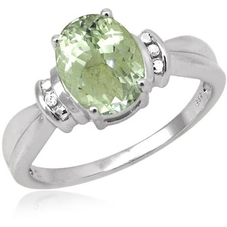 JewelersClub 1.90 Carat T.W. Green Amethyst Gemstone and Accent White Diamond Ring
