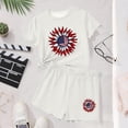 thumbnail image 6 of ITSAME Girls 4th of July Outfits 2-Piece, Fashion Print Crewneck T-Shirts and Shorts Casual Clothes Set White Size 10, 6 of 6