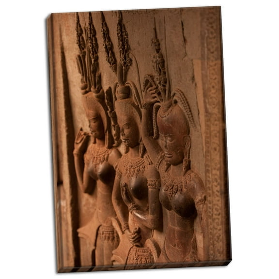 Gango Home Decor Apsara Carvings by Erin Berzel (Ready to Hang); One 24x36in Hand-Stretched Canvas