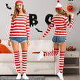 thumbnail image 6 of Forfamy Adult Christmas Wheres Waldo Costume Red and White Striped T-Shirt Halloween Costume Adult Christmas Party Cosplay, 6 of 7