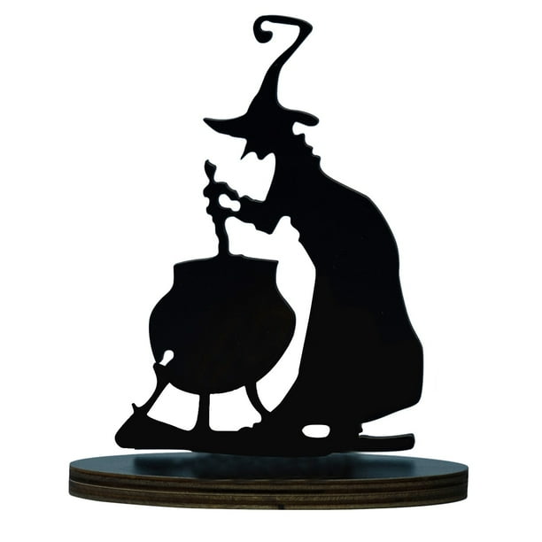 Candelabro de bruja de Halloween Adornos decorativos para el hogar Adornos decorativos curiosos Adornos de bruja Truco o trato Crisol Sin vela