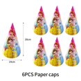 thumbnail image 1 of Decoración de cumpleaños de princesa Disney para niños y niñas, suministros de fiesta con temática de Blancanieves, platos de papel, vasos, globo de melocotón, 1 of 4