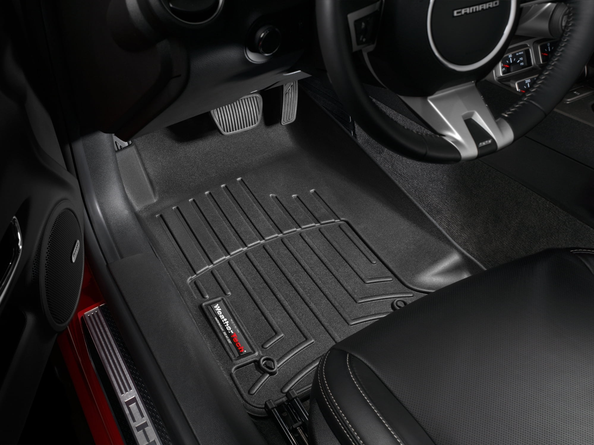 WeatherTech Custom Fit FloorLiners compatible with 2011-2015 Chevrolet Camaro - 1st Row (Driver & Passenger), Black