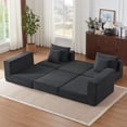 thumbnail image 6 of 102" Modular Sectional Sofa,Cloud Boneless Couch with Non Slip Base,Modern Loveseat Sofa Upholstered Sleeper Sofa Couch for Living Room,Bedroom,No Assembly Required,Dark Gray, 6 of 8