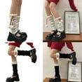 thumbnail image 2 of Milue Women Knit Boot Cuffs Leg Cover Christmas Furry Trim Plush Ball Bow Leg Warmers, 2 of 21