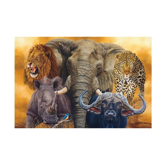 Canvas Wall Art - Delene Lambert 'The Big Five' Wall Art for Living Room, Bedroom, or Office Décor by Trademark Fine Art - 19 x 12 Inches
