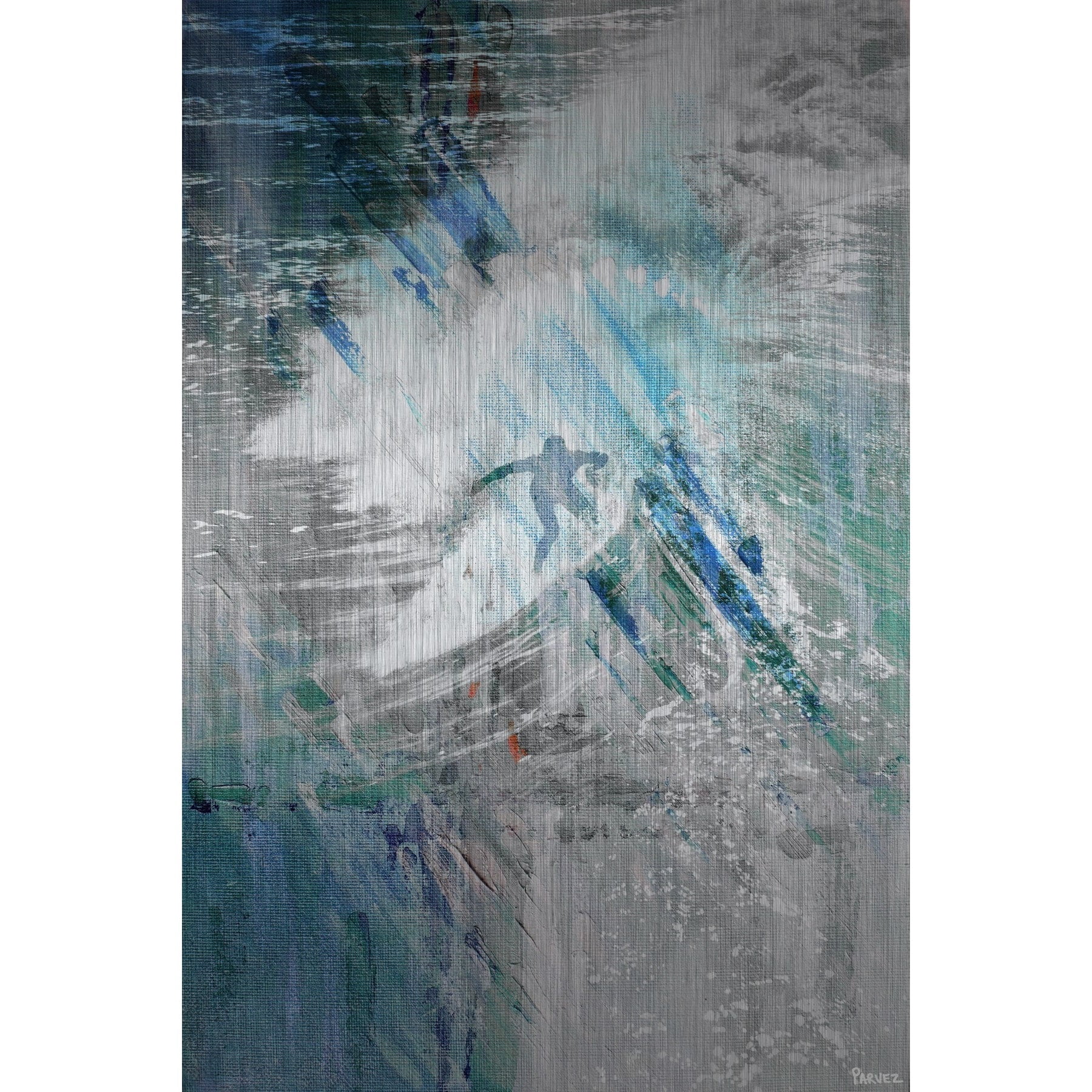 "Riding High Surf" Painting Print on Brushed Aluminum