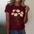 thumbnail image 2 of Bibifish Womens Tee Tops Fashion Floral Print Soft Relaxed Fit Crewneck Short-Sleeve Tee Tops Summer Daily Outdoor Stylish Wear, 2 of 4