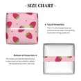 thumbnail image 5 of Lsque Strawberries Printed Tissue Box Cover Holder, Facial Paper Organizer Dispenser,Square with Bottom Belt, PVC Leather Decorative Organizer, 5 of 8