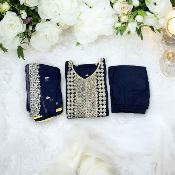 Traditional Linen Party Wear Designer Salwar Kameez Suit,Cultural Wear for Women,03