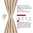 thumbnail image 2 of PiccoCasa 1Pc French Door Curtain Thermal Insulated Blackout Door Panel, Khaki 54"x72", 2 of 6